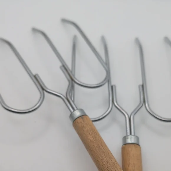 Wooden Handle Meat Lifting Forks - Picture 5 of 6